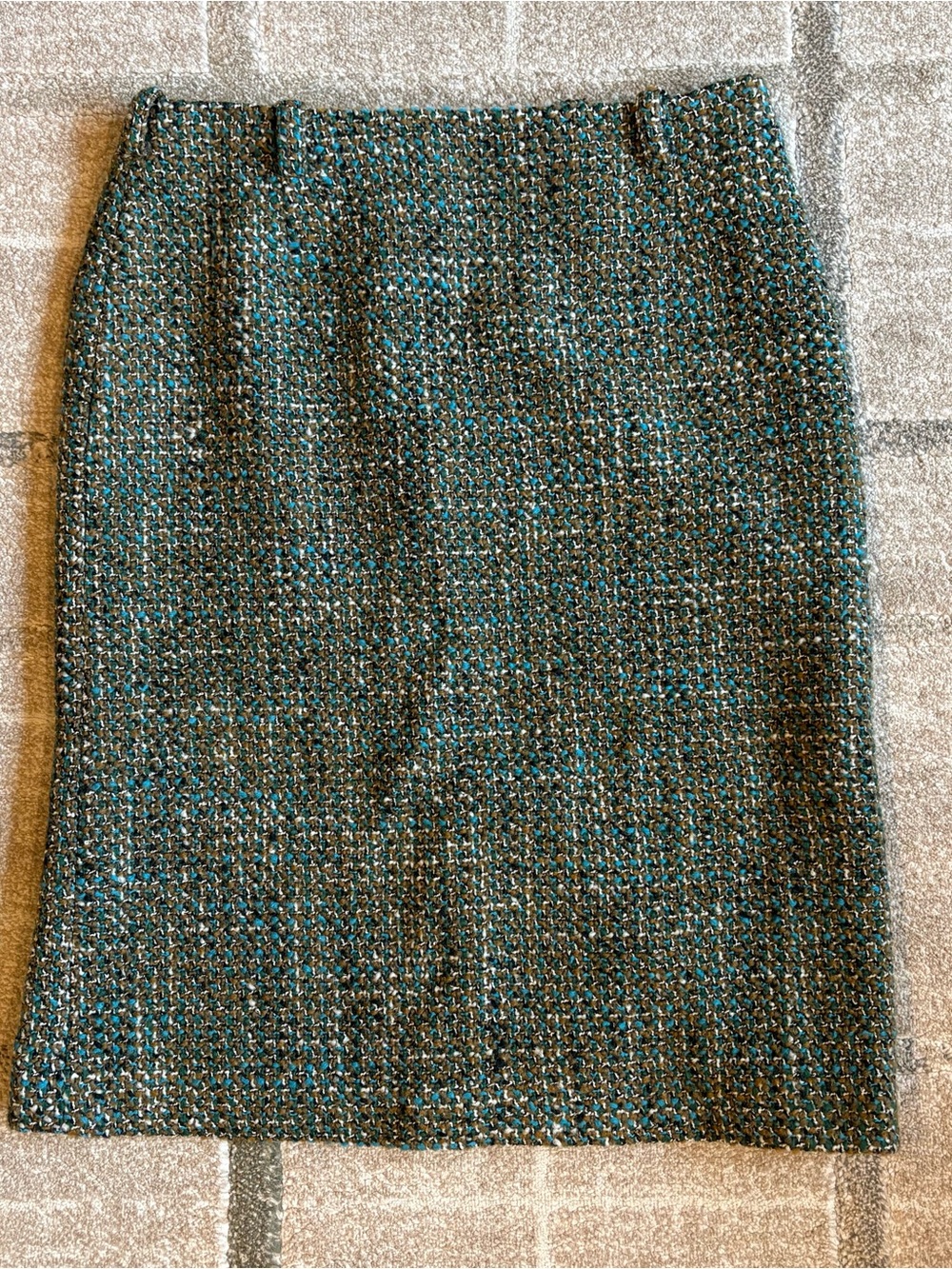 MaxMara Women’s Wool Pencil Skirt Lined Teal & Black Size 6 US